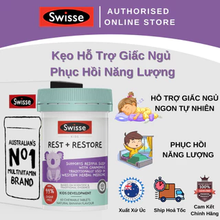 Swisse Kids Rest + Restore - Kẹo Hỗ Trợ Giấc Ngủ & Phục Hồi Năng Lượng Cho Bé - 60 Viên