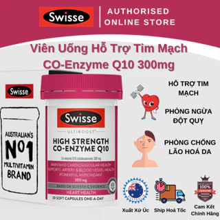 Swisse Ultiboost High Strength Co-Enzyme Q10 - Viên Uống Hỗ Trợ Tim Mạch Co-Enzyme Q10 300mg