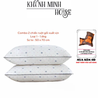 Ruột Gối Nằm Xuất Xịn Hàng Loại 1- (2 chiếc sz To-50x70cm), Siêu Mềm, Không Xẹp Lún