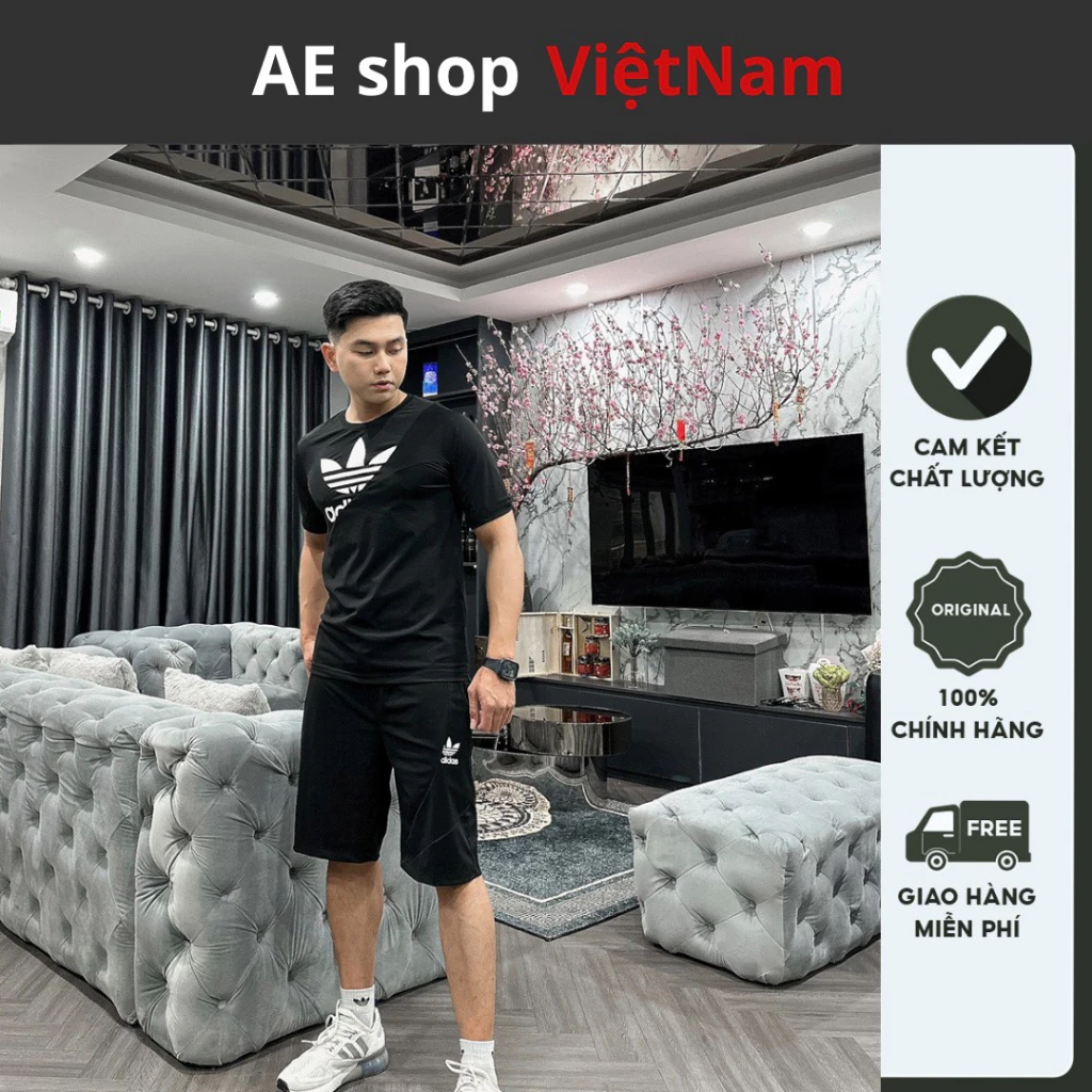 Bộ thể thao Adidas chất vải lạnh co giãn cao cấp mẫu 2023.