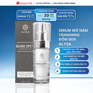 Serum mờ nám tàn nhang, với HYDROQUINONE 2% giúp làm mờ các đốm đen, đồi mồi, nám, tàn nhang | ALYSA DARK SPOT [30ml]