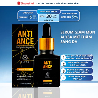 Serum ANTI ANCE ALYSA 10ml giảm mụn mờ thâm chiết xuất từ 12 loại thảo dược, serum trắng da dưỡng ẩm phù hợp mọi loại da