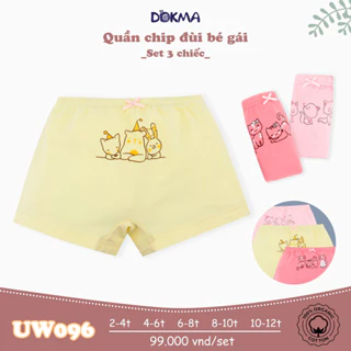 DOKMA Set 3 Quần Chip Đùi Bé Gái 2-12Y (10-32Kg) Vải Cotton Mềm