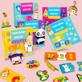 Đồ Chơi Xếp Hình Tư Duy Logic Matching Puzzles, Thẻ Ghép Hình Con Vật Ăn Gì? Đối Lập, Ghép Chữ Cái Tiếng Anh