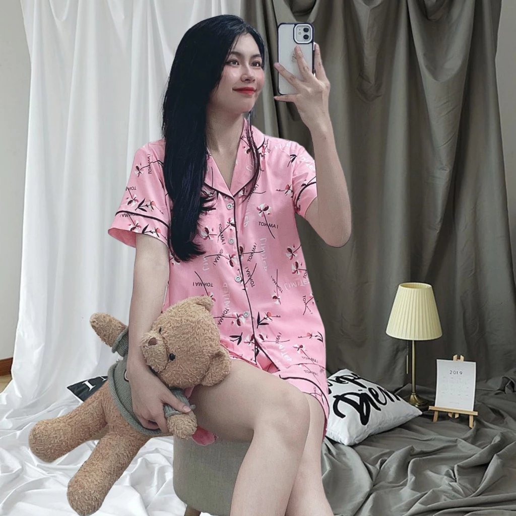 Bộ đồ nữ mùa hè TN3 pijama xinh tay ngắn quần ngắn mặc ngủ vải Lụa Tuyết Nhật