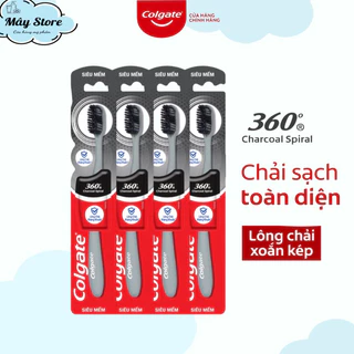 Bàn chải đánh răng Colgate 360 độ than hoạt tính & lông chải xoắn kép