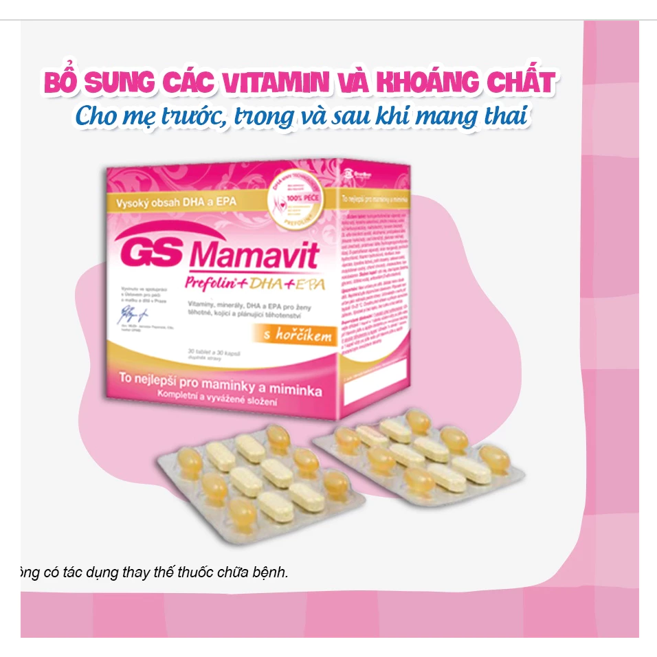 GS MAMAVIT - BỔ SUNG CÁC VITAMIN VÀ KHOÁNG CHẤT CHO BÀ BẦU (HỘP 60 VIÊN)