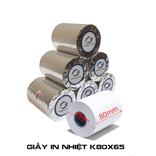 Giấy in nhiệt Hóa Đơn khổ 80mm (k80x65)