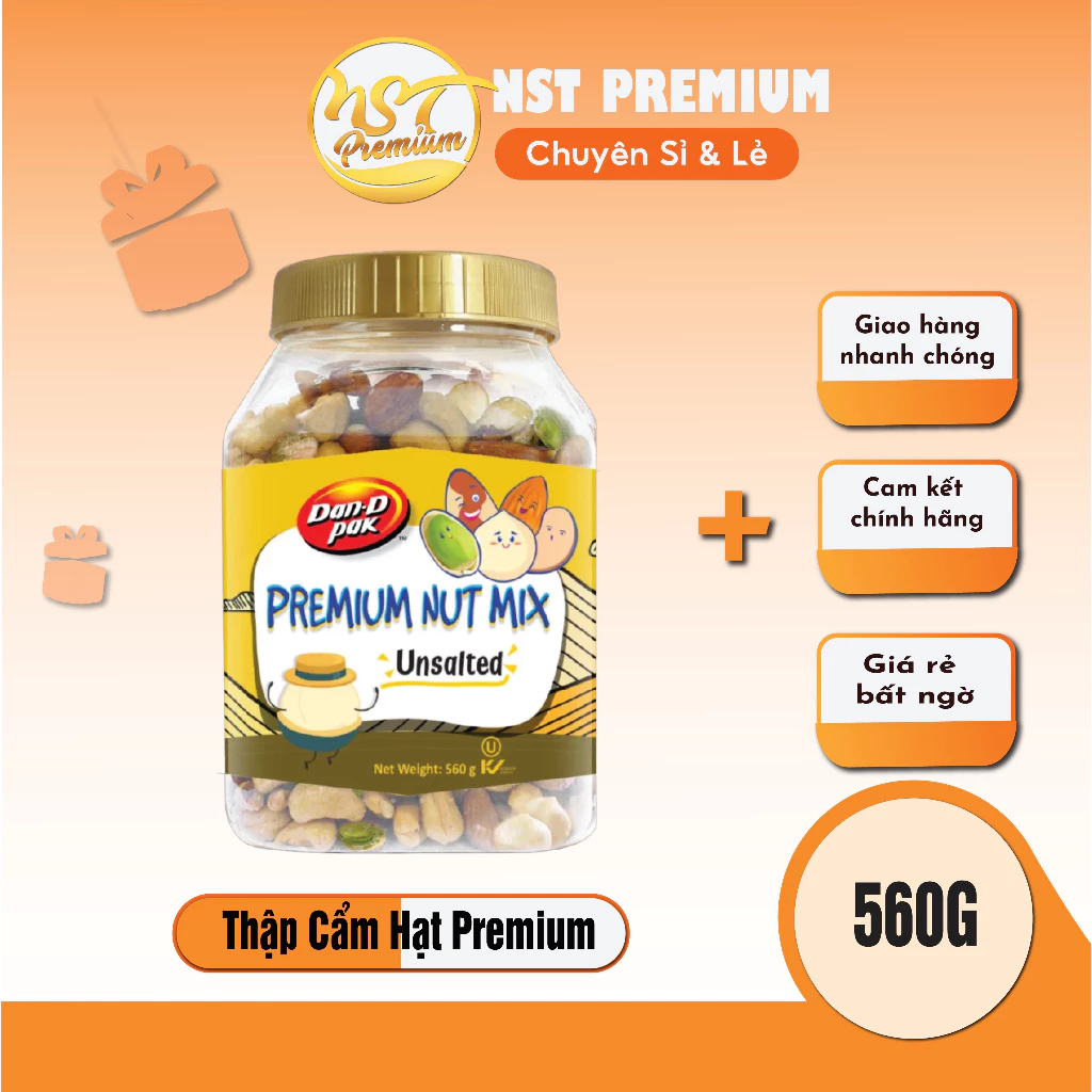 [Siêu Sale] Thập cẩm hạt Premium 560g ba tây, maca, hạnh nhân, điều Dan D Pak