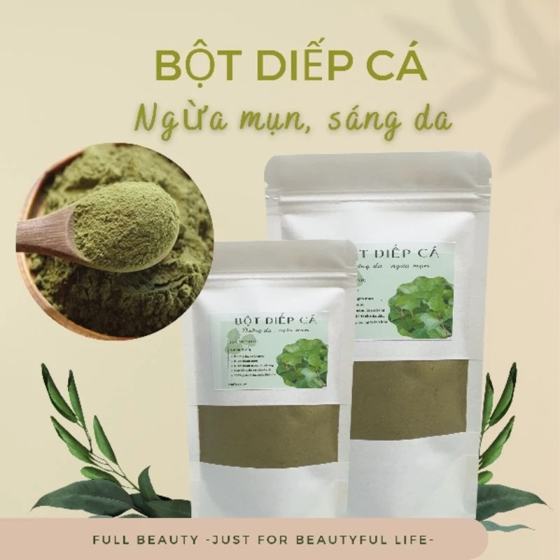 Bột Diếp Cá Nguyên Chất Đắp Mặt Dưỡng Da, Ngừa Mụn Nám Full Beauty