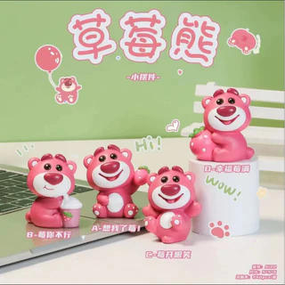 Tượng thạch cao gấu dâu mini 🍓( Không kèm màu)