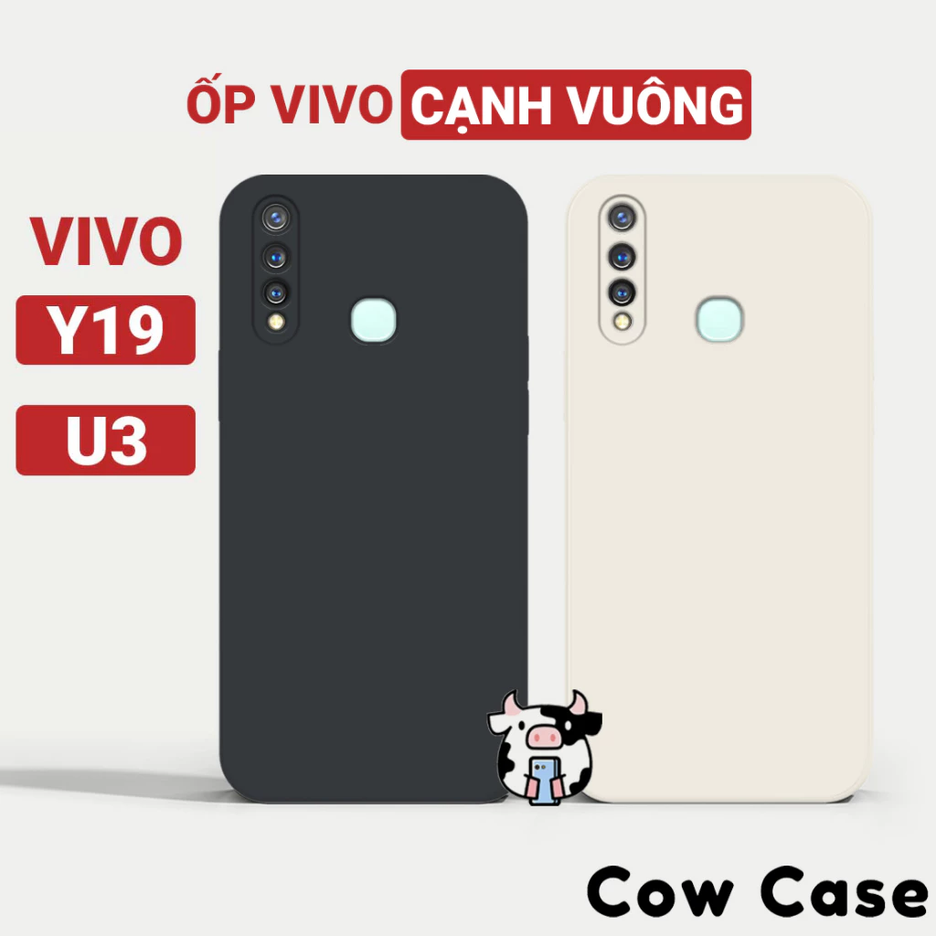 Ốp lưng Vivo Y19 / U3 (1915) viền vuông Cowcase | Vỏ điện thoại cặp đôi Vi vo bảo vệ camera toàn diện TRON