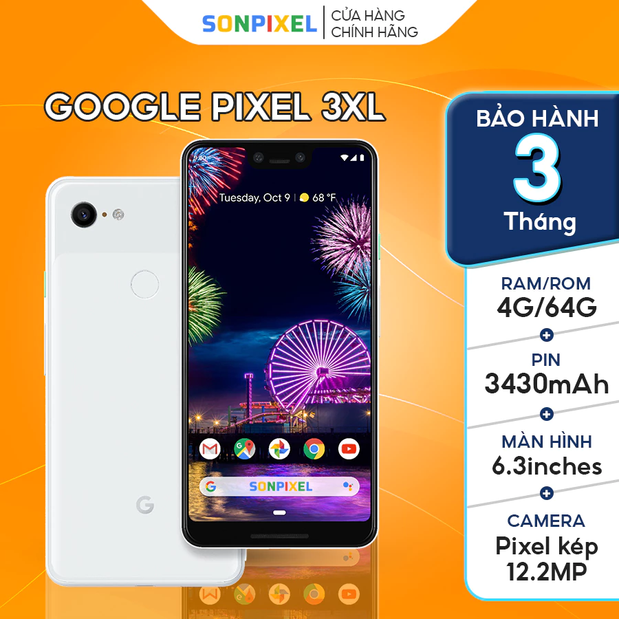 Điện Thoại Google Pixel 3 XL Chip Snapdragon 845 Ram 4G/64GB/128GB Chơi Game Tốt Chính Hãng Cũ Giá Rẻ/SON PIXEL