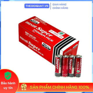 [HỎA TỐC] Hộp 40 viên pin AA Maxell Super Power Ace Red 1.5V - Hàng chính hãng