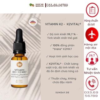 VITAMIN D3K2 MK7 ĐỨC SUNDAY NATURAL ( bill đức )