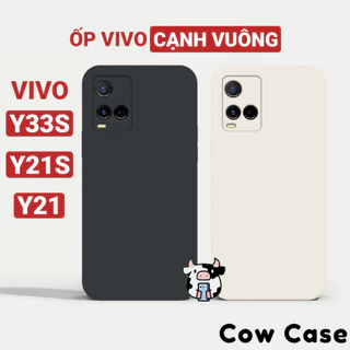 Ốp lưng Vivo Y21, Y21s, Y33s viền vuông Cowcase | Vỏ điện thoại cặp đôi Vi vo bảo vệ camera toàn diện TRON