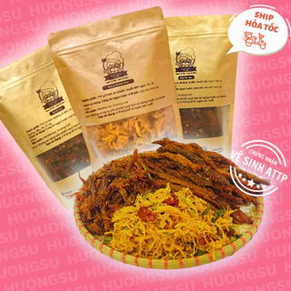 Khô Bò Sợi+Khô Bò Que+Khô Gà Lá Chanh 500G Khô Mix Thịt Tươi Không Chất Bảo Quản An Toàn Vệ Sinh HươngSu Food