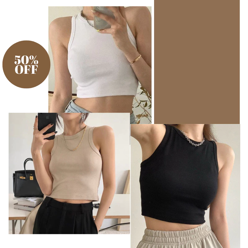 Áo croptop ba lỗ nữ thể thao khoét nách ôm body