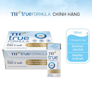 Thùng 24 hộp sản phẩm dinh dưỡng công thức sữa tươi TH True Formula 180ml (180ml x 24)