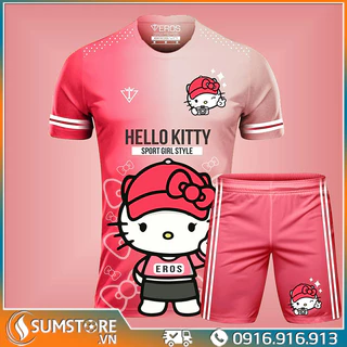 Áo Bóng Đá Độc Lạ Hello Kitty Hồng 23 - Áo Thể Thao Cho Nam Nữ