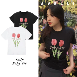 Áo baby tee tulip phông unisex chất thun cotton dày dặn thoáng mát THE AVELLI