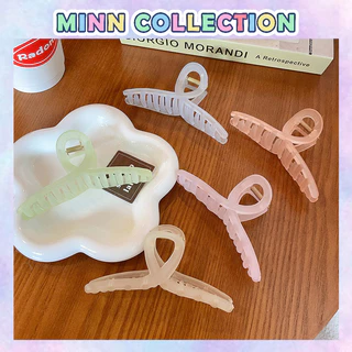 Kẹp Tóc Nữ Cỡ Lớn Màu Pastel Nhám Mờ Nhiều Màu Xinh Xắn Thiết Kế Phong Cách Hàn Quốc Minn Collection