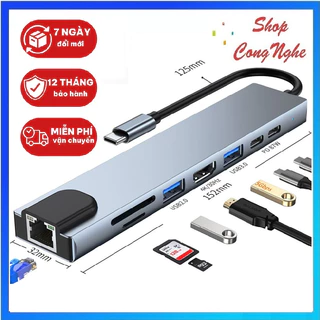 HUB Type C 3.0 tốc độ cao cổng chia usb, PD, thẻ nhớ MicroSD, SD kết nối chuyển đổi cho điện thoại, laptop táo