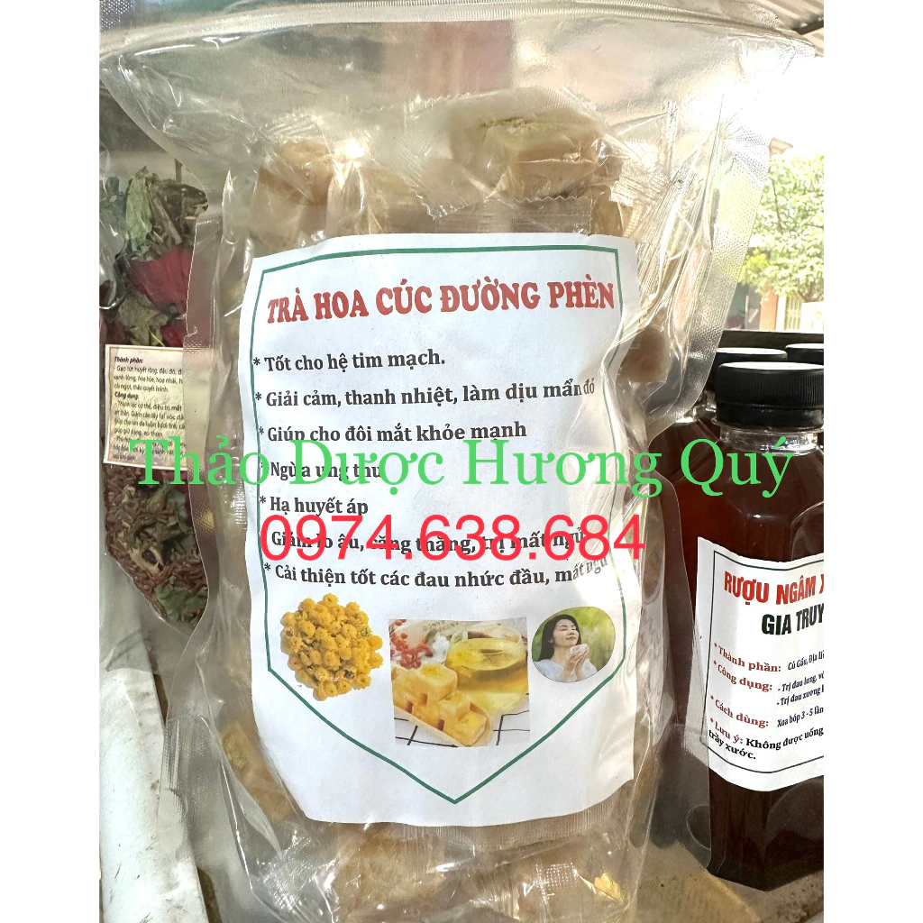 500 g Trà Hoa Cúc Đường Phèn Mật Ong - Khoảng 30 gói nhỏ (Thanh Nhiệt Giải Độc Cải Thiện Giấc Ngủ)