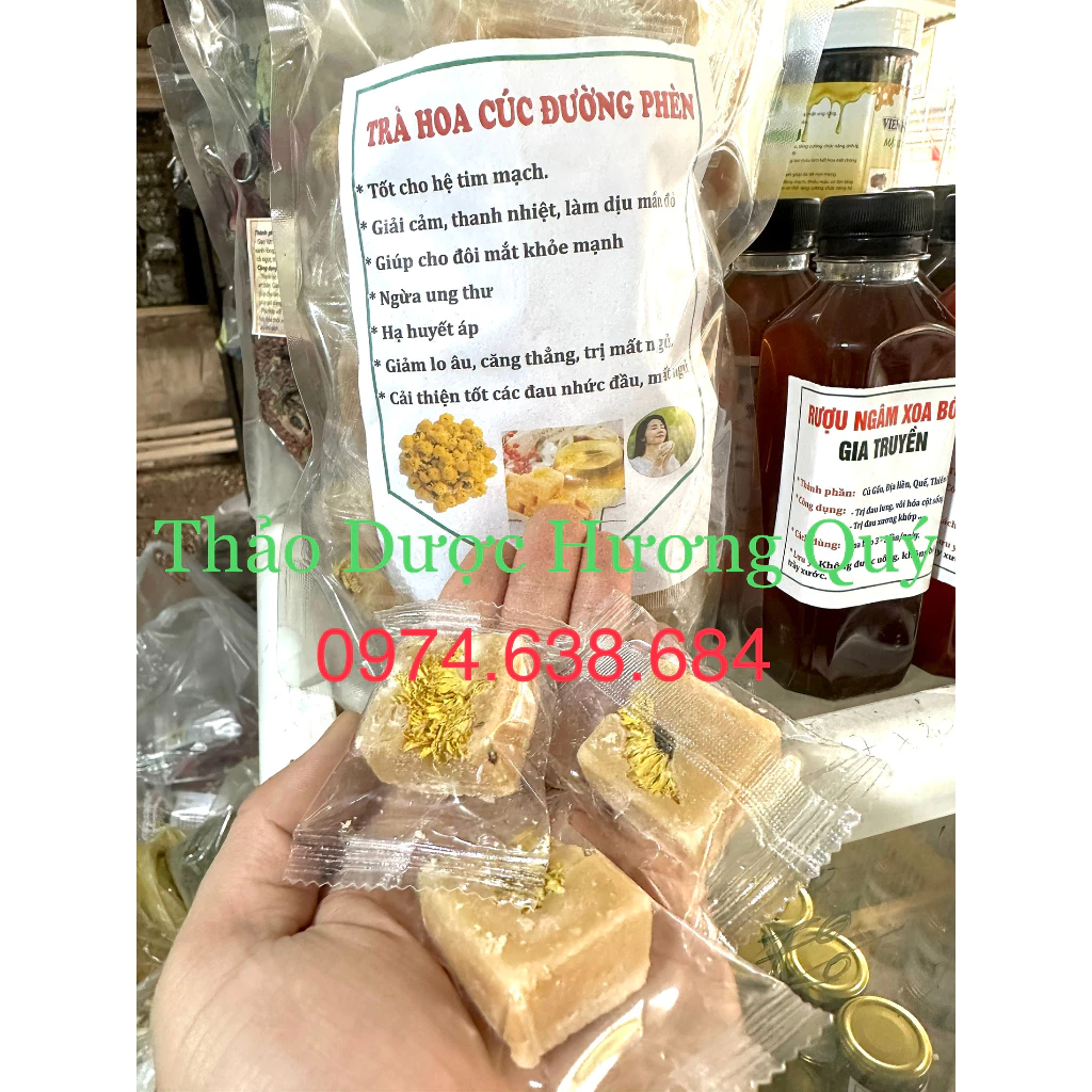 1 Kg Trà Hoa Cúc Đường Phèn Mật Ong - Khoảng 60 gói nhỏ (Thanh Nhiệt Giải Độc Cải Thiện Giấc Ngủ)