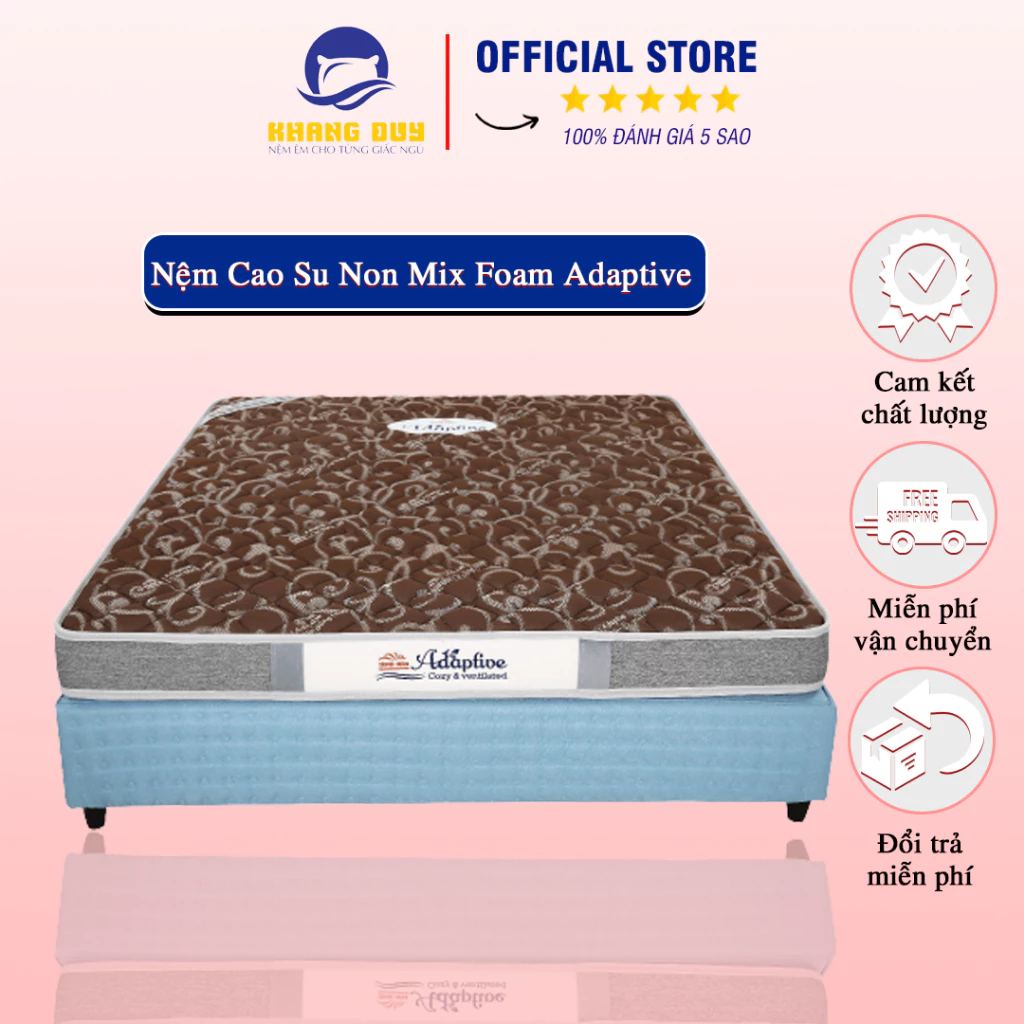 Nệm Cao Su Non Mix Foam Adaptive - Đệm Cao Su Non ĐỆM KHANG DUY Vải Cân Bằng Nhiệt Thoáng Mát 4 Mùa ( Mix Mầu )