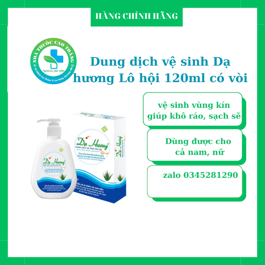 [CHÍNH HÃNG] Dung dịch vệ sinh Dạ hương Lô Hội- 100m, 120ml