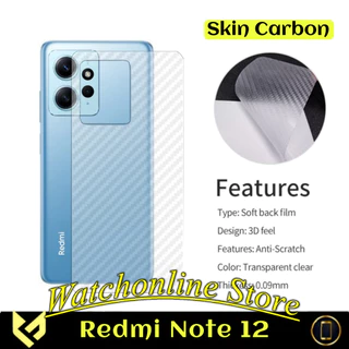 Miếng dán Carbon mặt lưng Xiaomi Redmi Note 12/12 pro Redmi 12 PRO 5G nhám rất bám tay, chống xước, chống vân tay