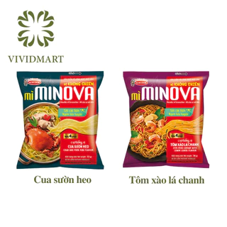 [GÓI LẺ] - ACECOOK - MINOVA Mì không chiên 2 vị: hương vị cua sườn heo và hương vị tôm xào lá chanh (72g -76g/gói)