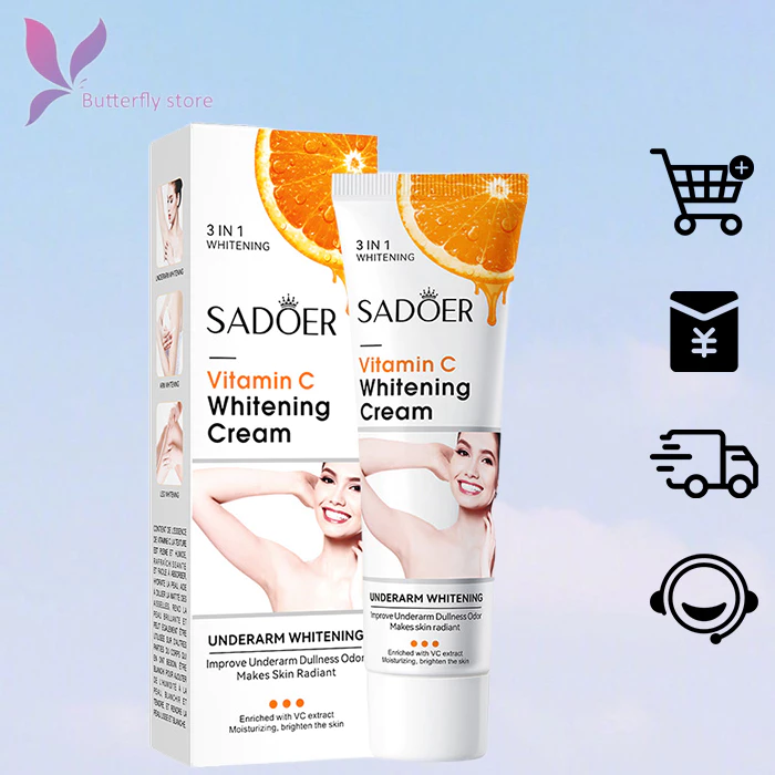 🦋giảm giá🦋Kem làm trắng da toàn thân SADOER vitamin C whitening cream 50g Dưỡng ẩm và làm trắng toàn bộ cơ thể, nền, cánh tay, chân, mông