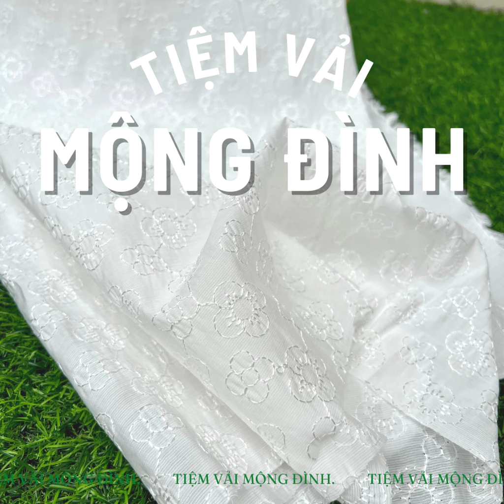 Vải Đũi Thêu Bông Mai Sang Trọng Đứng Phom