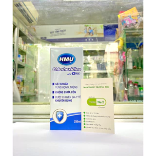 Nước súc miệng HMU Chlorhexidine + Plus - Sát khuẩn vùng họng, miệng, không chứa cồn (Lọ 250ml)