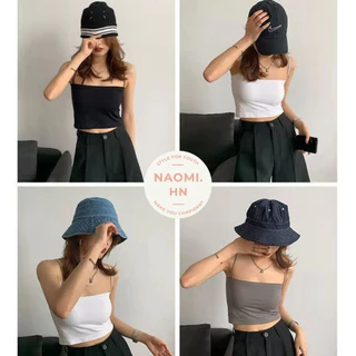 Áo 2 dây có mút ngực chất cotton lụa siêu thích  dáng croptop.  Áo bra có mút ngực chất cotton nhiều màu HOTHIT