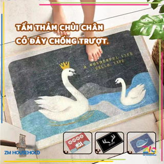 Thảm Chùi Chân, thảm chùi chân bali Hình Thú đế cao su chống trơn trượt - 40cm x 60cm