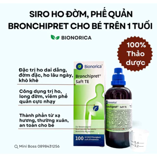 [Date 2026] Siro ho Bronchipret Saft TE Bionorica cho bé trên 1 tuổi - 100ML (Nội Địa Đức)