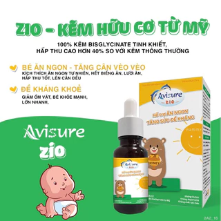 [Chính hãng] Siro Kẽm Avisure ZIO sinh học giúp bé tăng để kháng bổ sung ZinC hết biếng ăn tăng cân cho bé từ 6 Tháng