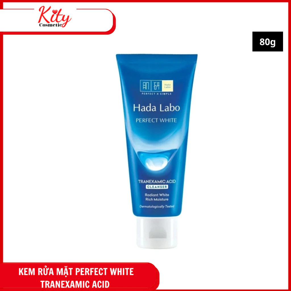 Kem rửa mặt dưỡng trắng Hada Labo Perfect White Cleanser 80g