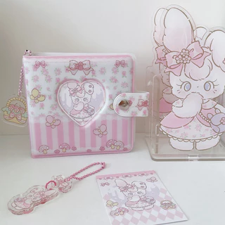 [CÓ SẴN] MINIBINDER SỔ LƯU TRỮ ẢNH PINK BUNNY NÚT BẤM SẴN SHEET - Cáo nuôi rái cá