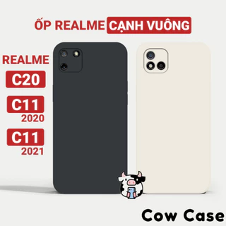 Ốp lưng Realme C11, C20 2021/2020 cạnh vuông Cowcase | Vỏ điện thoại Realme bảo vệ camera toàn diện TRON