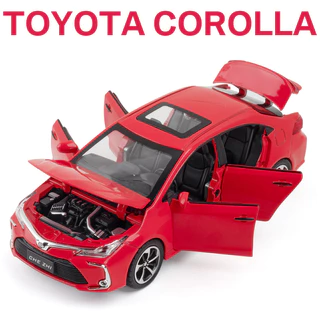 Xe mô hình ô tô đồ chơi trẻ em Toyota Corolla tỉ lệ 1:32 xe bằng kim loại có âm thanh và đèn