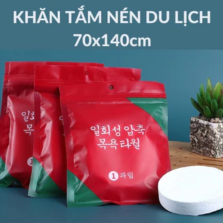 [HỎA TỐC HCM] Khăn tắm nén du lịch kích thước 140x70cm dùng 1 lần cotton tiện lợi -Khăn tắm nén khách sạn