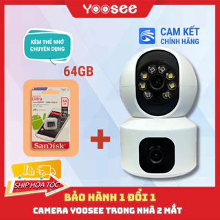 Camera 2 mắt YOOSEE 6.0Mpx xem 2 màn hình cùng lúc ( Bảo hành 1 đổi 1)