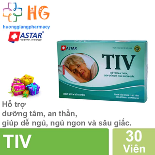 Viên uống ngủ ngon TIV Hỗ trợ an thần Giúp dễ ngủ ngủ ngon giấc Hộp 30 Viên