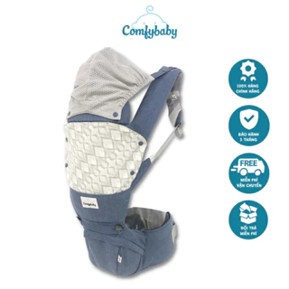 Địu Trợ Lực 4 Tư Thế Cho Bé Comfybaby HC003, Có Đệm Đỡ Cổ Và Che Nắng, Vải Air Mesh Thoáng Khí