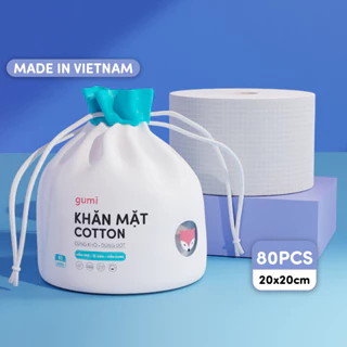 Khăn mặt khô Gumi dùng 1 lần lau khô, lau ướt - Khăn lau mặt dùng một lần an toàn cho mọi loại da người lớn và trẻ em