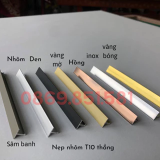 Nẹp nhôm T10, thanh dài 2m7, dày 1li , nẹp sàn gỗ, nẹp PVC, nẹp T nhôm, nẹp chỉ tường